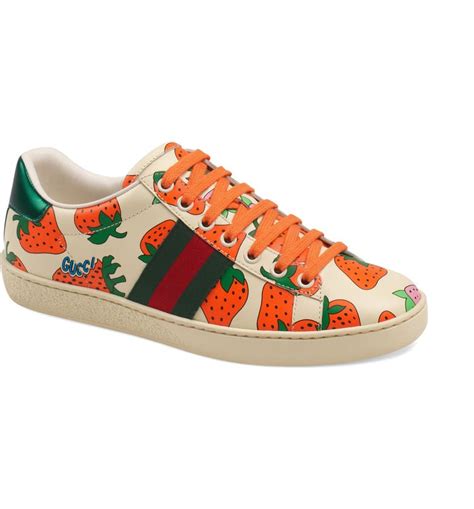 gucci new ace sneakers strawberry|Gucci strawberry ace sneakers.